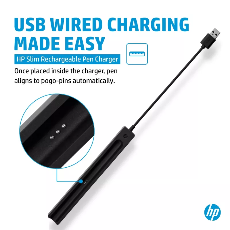 Caricabatterie HP per penna ricaricabile Slim Pen (4X491AA), USB-A