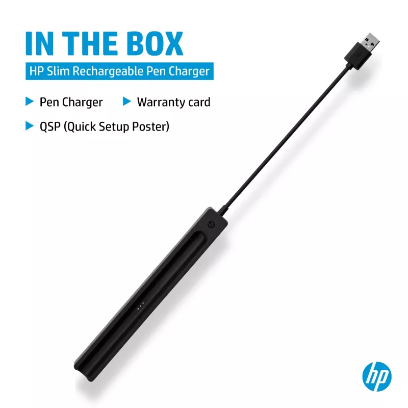 Caricabatterie HP per penna ricaricabile Slim Pen (4X491AA), USB-A