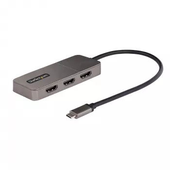 StarTech.com Hub USB-C MST a 3 porte – Adattatore multi-monitor da USB Type-C a 3x HDMI per laptop – Triple HDMI fino a 4K 60Hz con DP 1.4 Alt Mode & DSC – HDR – cavo da 30 cm – solo Windows