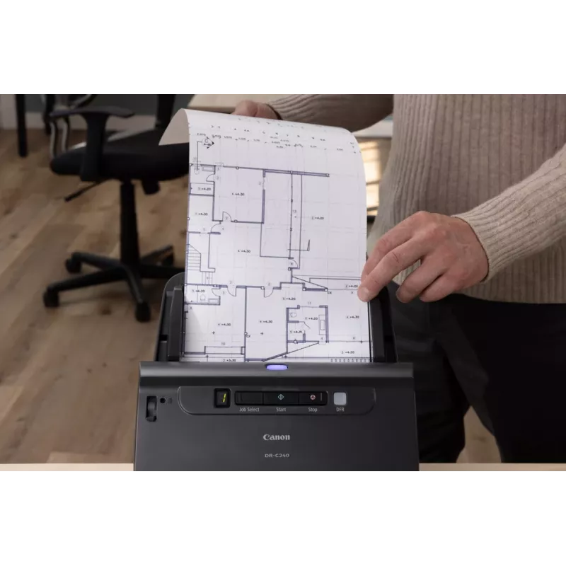 Canon imageFORMULA DR-C240 Scanner documenti desktop duplex, 216 x 3000 mm, 600 x 600 DPI, 24 bit, 24 bit, 45 ppm, 30 ppm