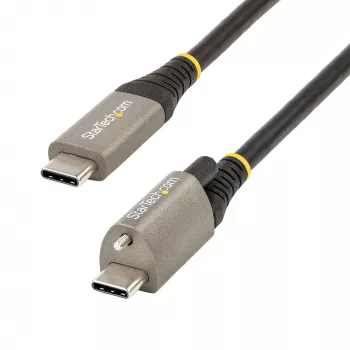 StarTech.com cavo USB-C con blocco a vite 1 m 10 Gbit/s – cavo USB 3.1/3.2 Gen 2 Type-C – ricarica Power Delivery 100 W (5 A), modalità DP-Alt – blocco a vite singolo, cavo USB-C per ricarica/sincronizzazione