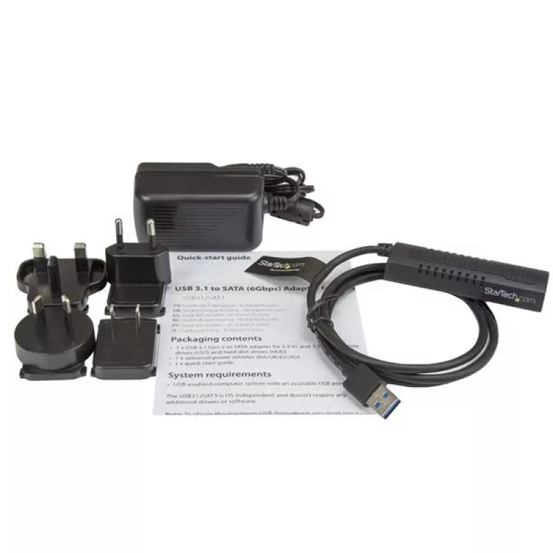 Cavo SATA-USB StarTech.com - USB 3.1 (10 Gbit/s) - UASP, nero, attività, funzionamento, CE, FCC, ASMedia - ASM1351, 12 V, 0 - 60 °C