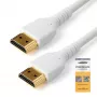 Cavo HDMI 2.0 slim StarTech.com 3ft (1m), cavo HDMI flessibile premium certificato con Ethernet, UHD 4K 60Hz HDR10, design robusto in tessuto aramidico con guaina TPE, bianco