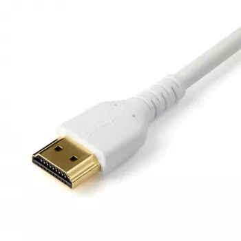 Cavo HDMI 2.0 slim StarTech.com 3ft (1m), cavo HDMI flessibile premium certificato con Ethernet, UHD 4K 60Hz HDR10, design robusto in tessuto aramidico con guaina TPE, bianco