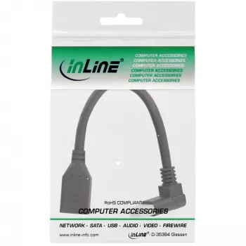 Cavo adattatore InLine DisplayPort 1.4 M/F, 8K4K, angolato verso l'alto, nero/oro