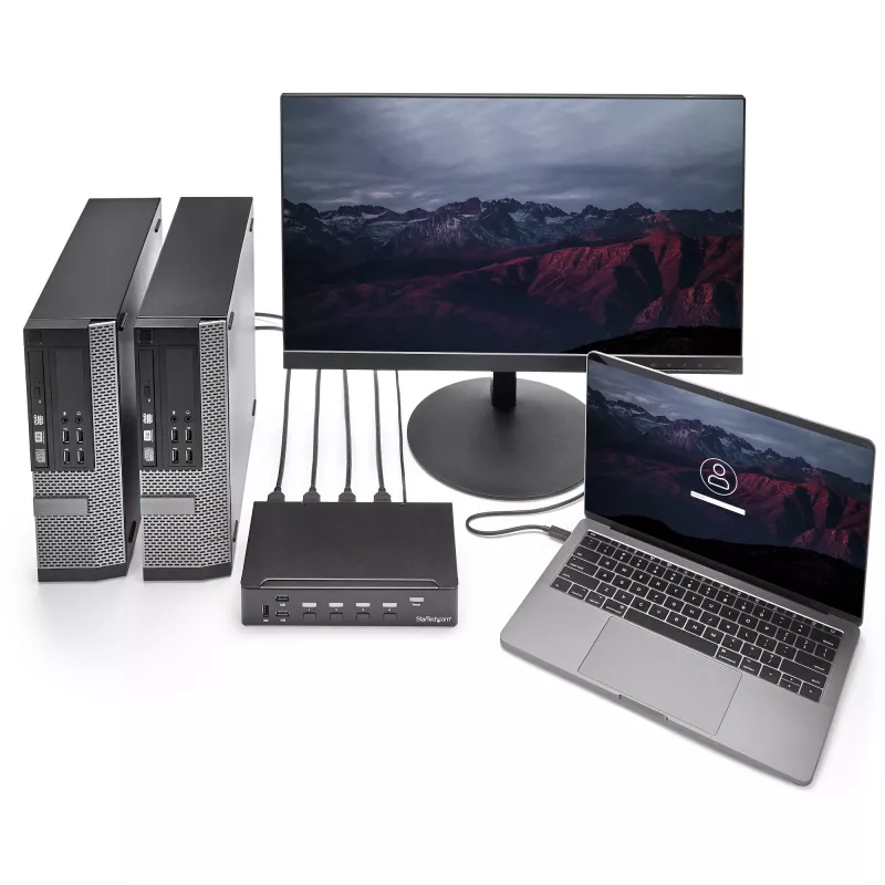 Switch KVM HDMI a 4 porte StarTech.com - USB 3.0 - 1080p, 1920 x 1080 pixel, montaggio a rack, nero