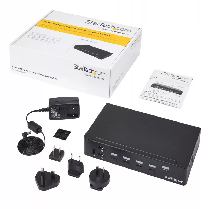 Switch KVM HDMI a 4 porte StarTech.com - USB 3.0 - 1080p, 1920 x 1080 pixel, montaggio a rack, nero