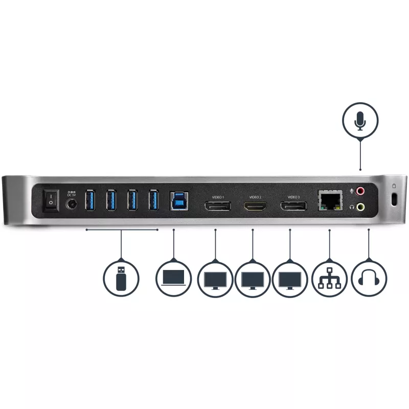 StarTech.com docking station USB 3.0 per tre monitor - 1x HDMI - 2x DisplayPort