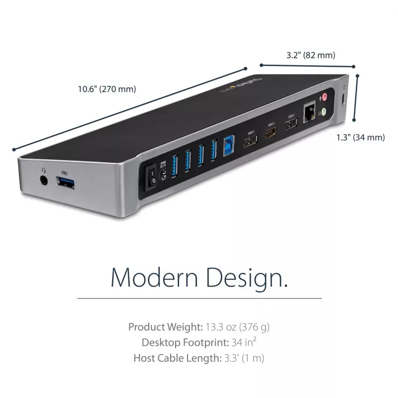 StarTech.com docking station USB 3.0 per tre monitor - 1x HDMI - 2x DisplayPort