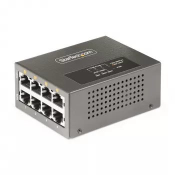 StarTech.com iniettore PoE++ Multi-Gigabit 4 porte, Ethernet 5/2.5/1G (NBASE-T), PoE/PoE+/PoE++ (802.3af/802.3at/802.3bt), budget di potenza 160 Watt, montaggio a parete/guida DIN, unmanaged