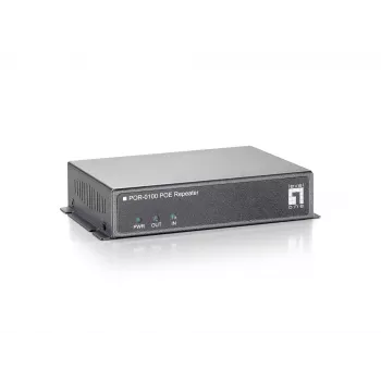 LevelOne POR-0100 ripetitore PoE, collegabile in cascata, 2x Fast Ethernet, 10Base-T/100Base-TX, grigio