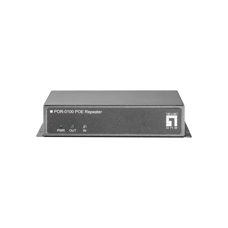 LevelOne POR-0100 ripetitore PoE, collegabile in cascata, 2x Fast Ethernet, 10Base-T/100Base-TX, grigio