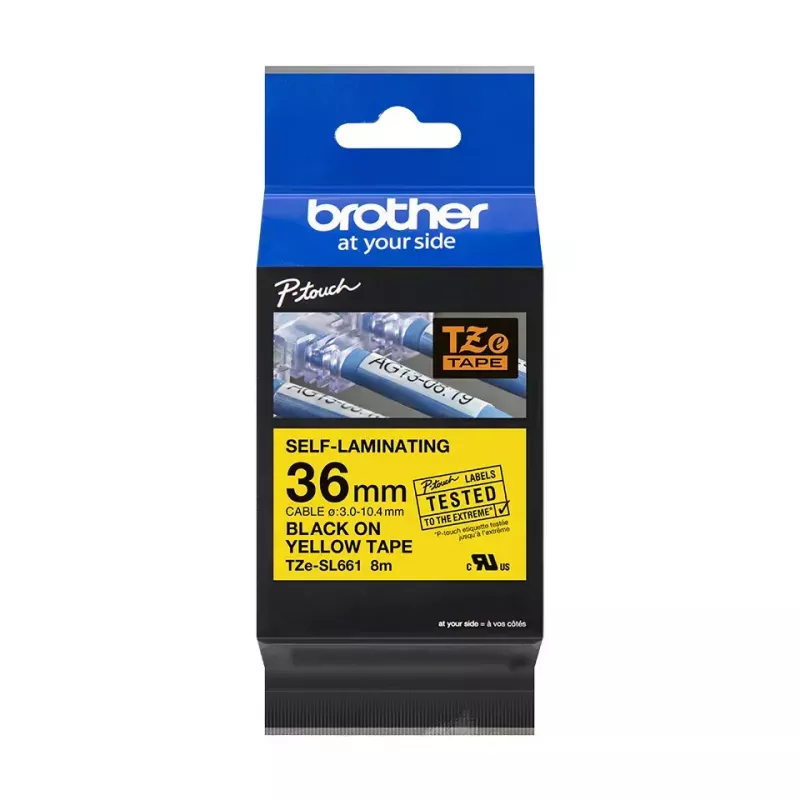 Brother TZE-SL661 nastro etichettatrice nero su giallo