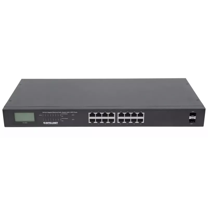 Switch unmanaged Intellinet 16 porte Gigabit Ethernet PoE+ 370W