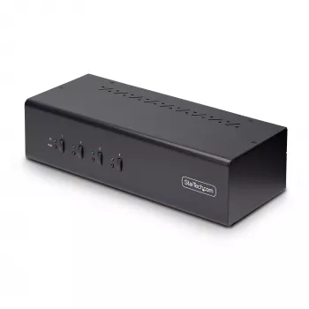StarTech.com KVM switch DisplayPort dual monitor 4 porte, 4K 60Hz, 2 porte hub USB 5Gbps, 2 porte USB 2.0 HID, commutazione hotkey e pulsante, conforme TAA – audio 3,5 mm, HDCP
