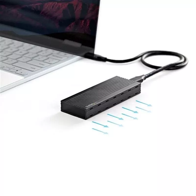 StarTech.com M2E1BMU31C box esterno USB-C 10 Gbps per SSD M.2 NVMe, PCIe, USB 3.1 Gen 2, 1 GB/s, compatibile con Thunderbolt 3, alluminio, nero