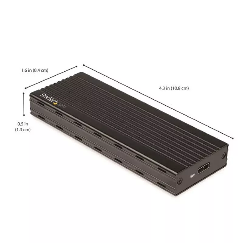 StarTech.com M2E1BMU31C box esterno USB-C 10 Gbps per SSD M.2 NVMe, PCIe, USB 3.1 Gen 2, 1 GB/s, compatibile con Thunderbolt 3, alluminio, nero