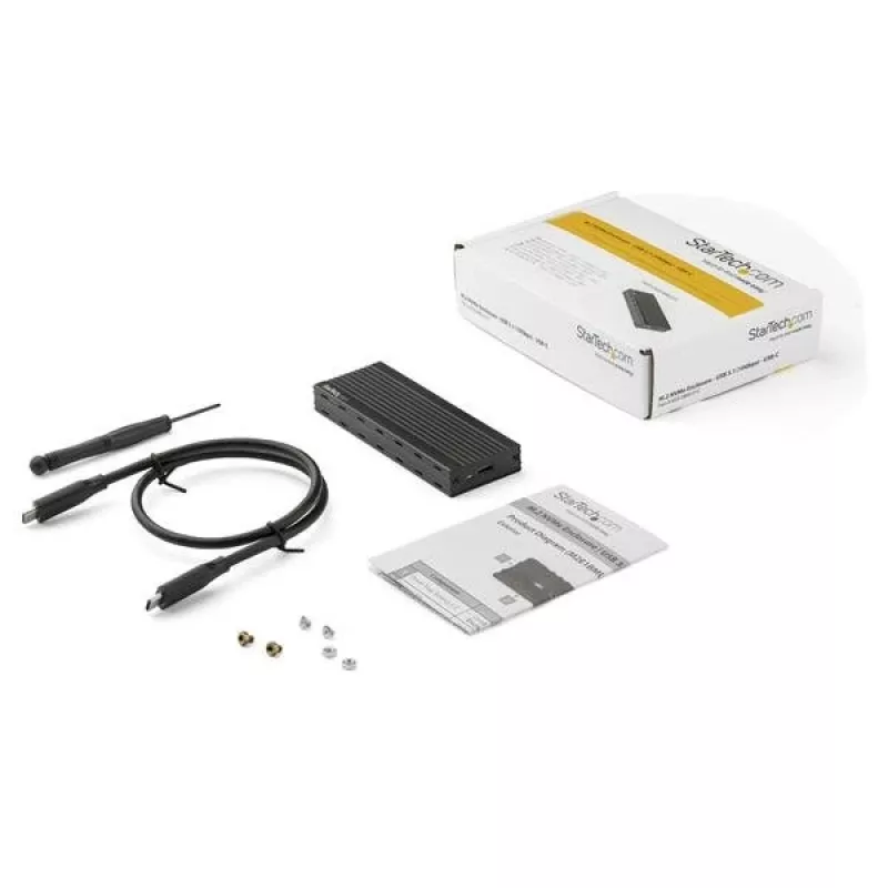 StarTech.com M2E1BMU31C box esterno USB-C 10 Gbps per SSD M.2 NVMe, PCIe, USB 3.1 Gen 2, 1 GB/s, compatibile con Thunderbolt 3, alluminio, nero