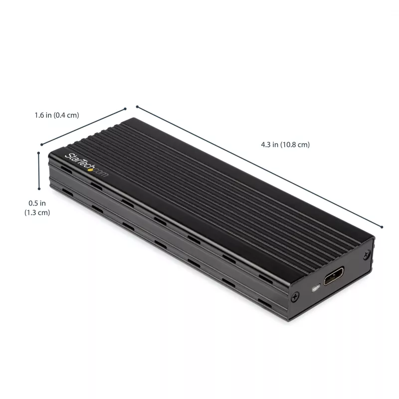 StarTech.com M2E1BMU31C box esterno USB-C 10 Gbps per SSD M.2 NVMe, PCIe, USB 3.1 Gen 2, 1 GB/s, compatibile con Thunderbolt 3, alluminio, nero