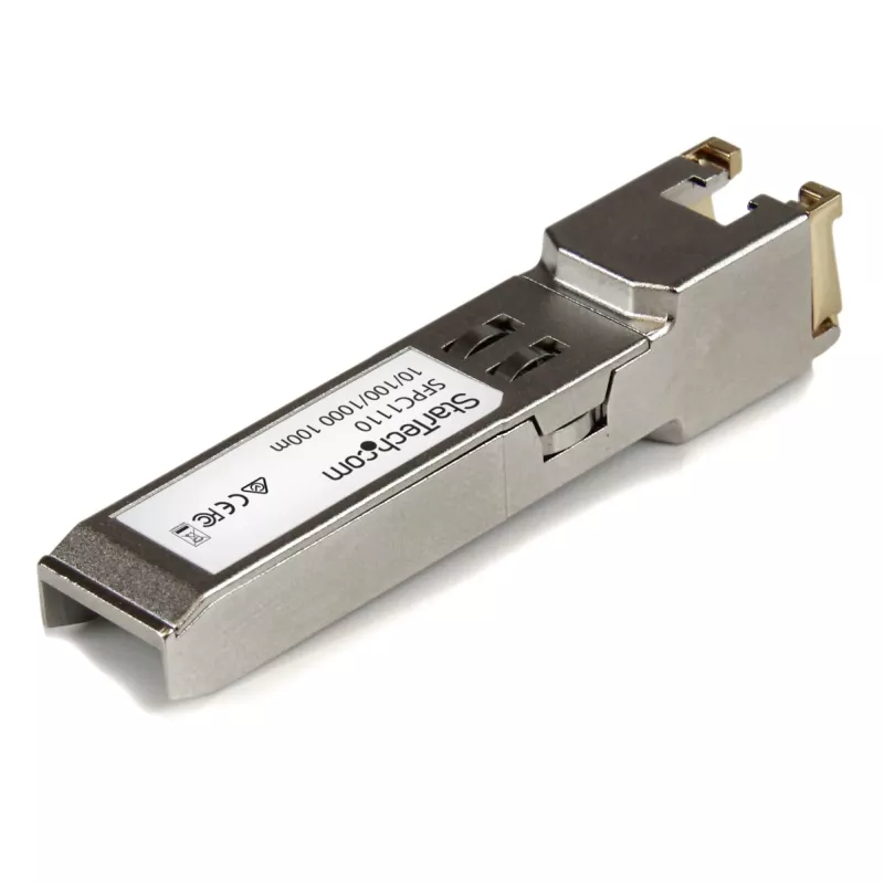 Modulo ricetrasmettitore SFP StarTech.com compatibile Cisco SFP-GE-T – 10/100/1000BASE-TX~Modulo SFP compatibile Cisco SFP-GE-T – 1000BASE-T – SFP a RJ45 Cat6/Cat5e – 10/100/1000 Mbit/s – RJ-45 100 m – Cisco IE3400, IE3300, IE3200