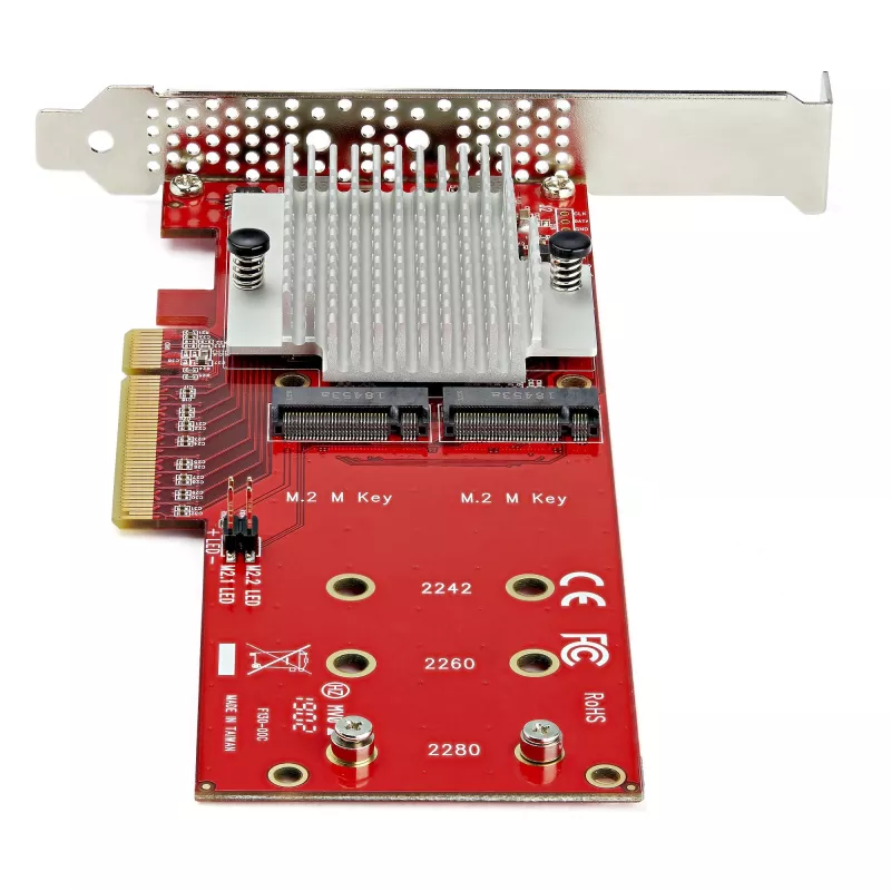 Scheda adattatore StarTech.com Dual M.2 PCIe SSD – x8 / x16 Dual NVMe o AHCI M.2 SSD su PCI Express 3.0 – Compatibile M.2 NGFF PCIe (M-Key) – Supporta 2242, 2260, 2280 – JBOD – Mac & PC