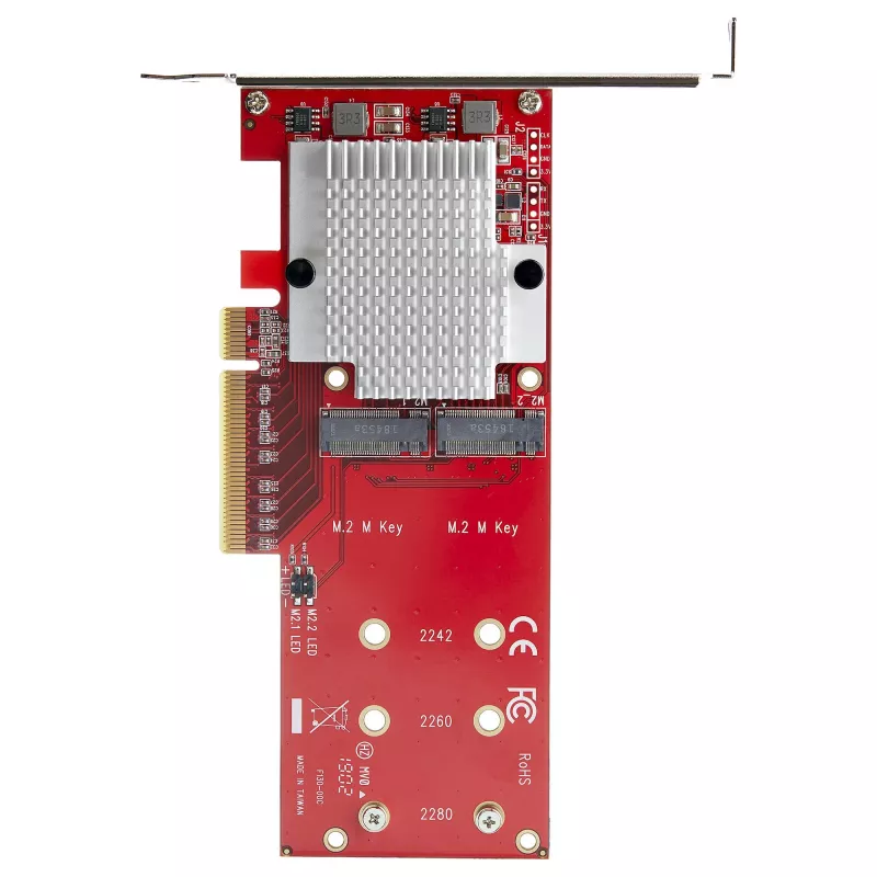 Scheda adattatore StarTech.com Dual M.2 PCIe SSD – x8 / x16 Dual NVMe o AHCI M.2 SSD su PCI Express 3.0 – Compatibile M.2 NGFF PCIe (M-Key) – Supporta 2242, 2260, 2280 – JBOD – Mac & PC