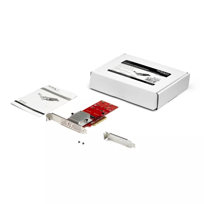 Scheda adattatore StarTech.com Dual M.2 PCIe SSD – x8 / x16 Dual NVMe o AHCI M.2 SSD su PCI Express 3.0 – Compatibile M.2 NGFF PCIe (M-Key) – Supporta 2242, 2260, 2280 – JBOD – Mac & PC