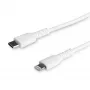 Cavo USB-C a Lightning bianco resistente StarTech.com 1,8 m – Cavo di ricarica/sincronizzazione USB Type-C a Lightning robusto in fibra aramidica – Certificato Apple MFi iPad/iPhone 12