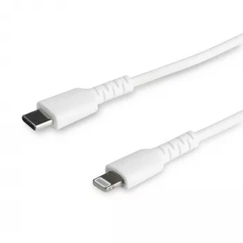 StarTech.com Cavo USB-C a Lightning bianco durevole da 1 m – cavo di ricarica/sincronizzazione USB Type-C a Lightning in fibra aramidica robusto – certificato Apple MFi iPad/iPhone 12
