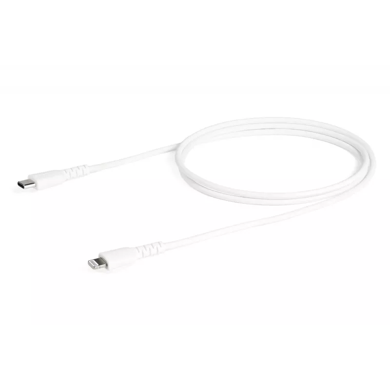 StarTech.com Cavo USB-C a Lightning bianco durevole da 1 m – cavo di ricarica/sincronizzazione USB Type-C a Lightning in fibra aramidica robusto – certificato Apple MFi iPad/iPhone 12