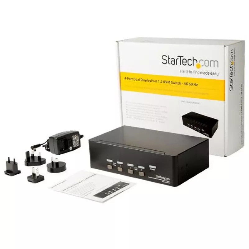 StarTech.com Switch KVM Dual DisplayPort a 4 porte - 4K 60Hz