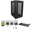 StarTech.com Armadio rack server 24U a 4 montanti, armadio rack dati 19 pollici con chiusura per apparecchiature informatiche/AV/IT, rack per ufficio/rete domestica con ruote e guide di montaggio regolabili