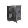 StarTech.com Armadio rack server 18U a 4 montanti, armadio rack dati 19 pollici con chiusura per apparecchiature informatiche / AV / IT, rack per ufficio / rete domestica con ruote e guide di montaggio regolabili