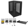 StarTech.com Armadio rack server 18U a 4 montanti, armadio rack dati 19 pollici con chiusura per apparecchiature informatiche / AV / IT, rack per ufficio / rete domestica con ruote e guide di montaggio regolabili