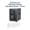 StarTech.com Armadio rack server 18U a 4 montanti, armadio rack dati 19 pollici con chiusura per apparecchiature informatiche / AV / IT, rack per ufficio / rete domestica con ruote e guide di montaggio regolabili