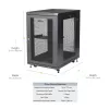 StarTech.com Armadio rack server 18U a 4 montanti, armadio rack dati 19 pollici con chiusura per apparecchiature informatiche / AV / IT, rack per ufficio / rete domestica con ruote e guide di montaggio regolabili