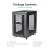 StarTech.com Armadio rack server 18U a 4 montanti, armadio rack dati 19 pollici con chiusura per apparecchiature informatiche / AV / IT, rack per ufficio / rete domestica con ruote e guide di montaggio regolabili