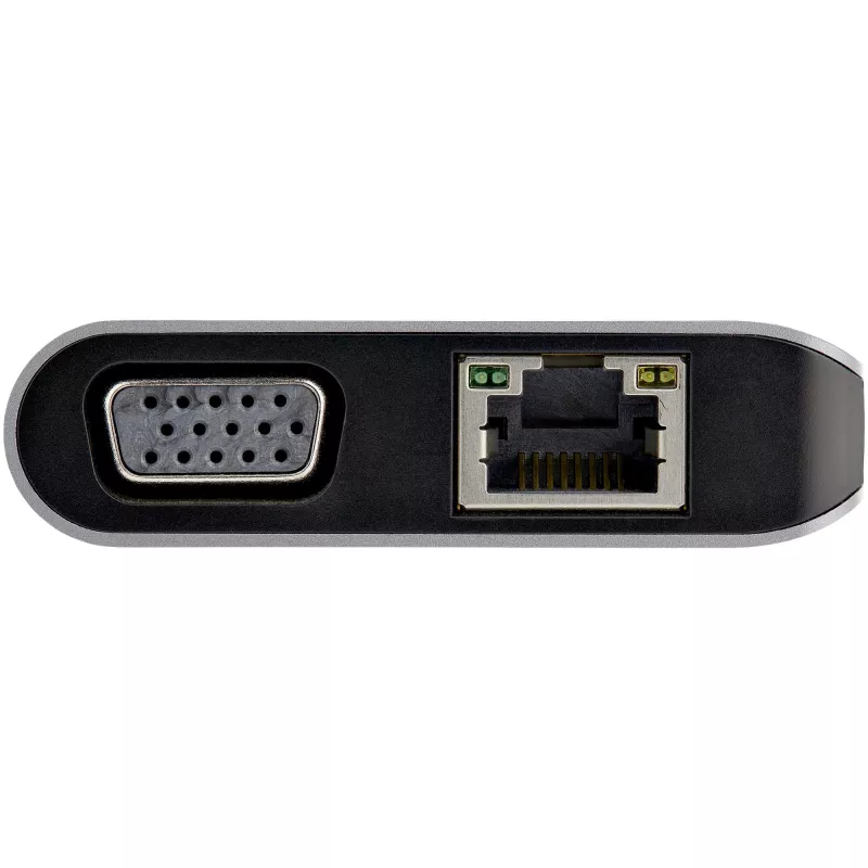 StarTech.com Adattatore multiporta USB-C – mini dock da viaggio USB-C con HDMI 4K o VGA 1080p – hub 3x USB 3.0, SD, GbE, audio, PD 100W pass-through – docking station portatile per laptop/tablet