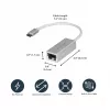StarTech.com Adattatore da USB-C a Gigabit Ethernet – argento, con cavo, USB, Ethernet, 5000 Mbit/s, argento