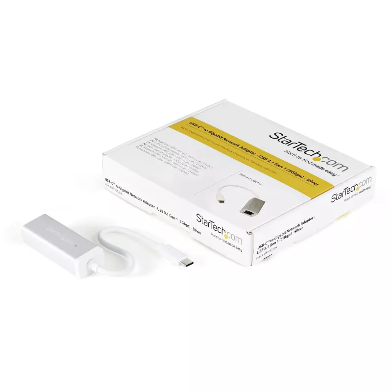 StarTech.com Adattatore da USB-C a Gigabit Ethernet – argento, con cavo, USB, Ethernet, 5000 Mbit/s, argento