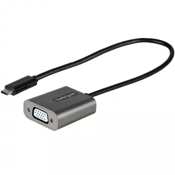 StarTech.com Adattatore da USB-C a VGA – 1080p adattatore dongle USB Type-C a VGA – convertitore video da USB-C (DP Alt Mode) a monitor/display VGA – compatibile Thunderbolt 3 – cavo integrato da 30 cm – versione migliorata di CDP2VGA