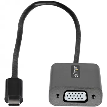 StarTech.com Adattatore da USB-C a VGA – 1080p adattatore dongle USB Type-C a VGA – convertitore video da USB-C (DP Alt Mode) a monitor/display VGA – compatibile Thunderbolt 3 – cavo integrato da 30 cm – versione migliorata di CDP2VGA