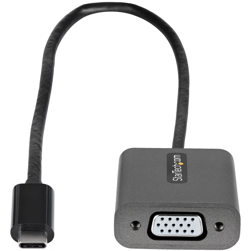 StarTech.com Adattatore da USB-C a VGA – 1080p adattatore dongle USB Type-C a VGA – convertitore video da USB-C (DP Alt Mode) a monitor/display VGA – compatibile Thunderbolt 3 – cavo integrato da 30 cm – versione migliorata di CDP2VGA