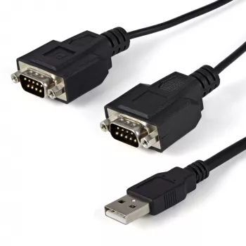 StarTech.com Cavo adattatore da USB a seriale RS232 FTDI a 2 porte da 1,8 m con COM Retention, adattatore da USB a RS232 - TAA