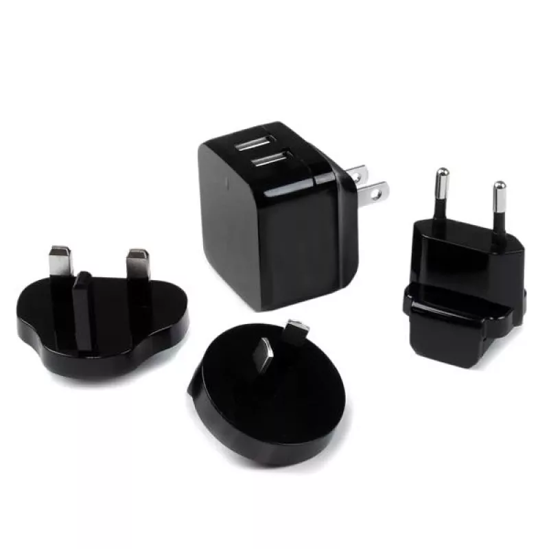 StarTech.com caricabatterie USB da parete a doppia porta – viaggi internazionali – 17W/3,4A – nero