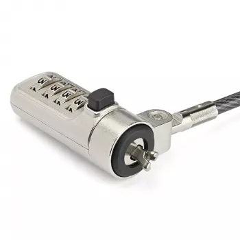 StarTech.com cavo di sicurezza per laptop da 2 m – cavo di sicurezza per laptop/desktop con combinazione numerica a 4 cifre per computer con slot Wedge – lucchetto combinazione in acciaio rivestito in vinile ant furto – portatile