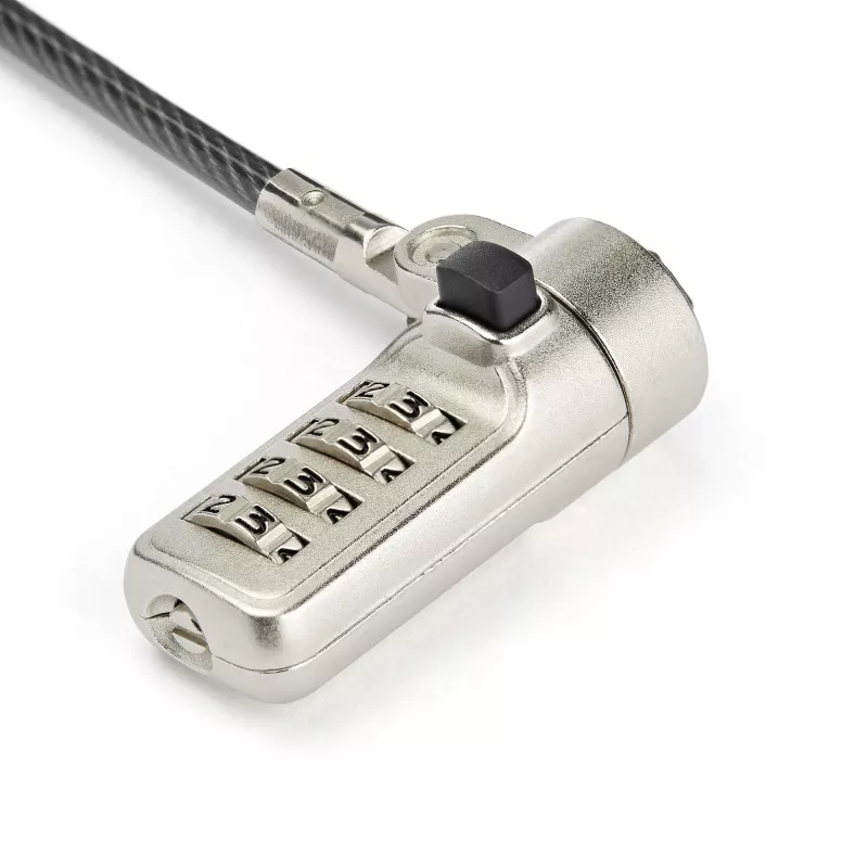 StarTech.com cavo di sicurezza per laptop da 2 m – cavo di sicurezza per laptop/desktop con combinazione numerica a 4 cifre per computer con slot Wedge – lucchetto combinazione in acciaio rivestito in vinile ant furto – portatile