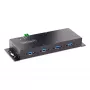 StarTech.com hub USB 3.0 industriale a 4 porte 5Gbps, hub USB robusto con protezione ESD, montaggio DIN/parete/tavolo hub USB-A, espansione USB con connettori con blocco, Heavy Duty – TAA