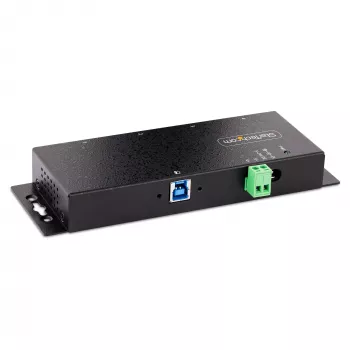StarTech.com hub USB 3.0 industriale a 4 porte 5Gbps, hub USB robusto con protezione ESD, montaggio DIN/parete/tavolo hub USB-A, espansione USB con connettori con blocco, Heavy Duty – TAA