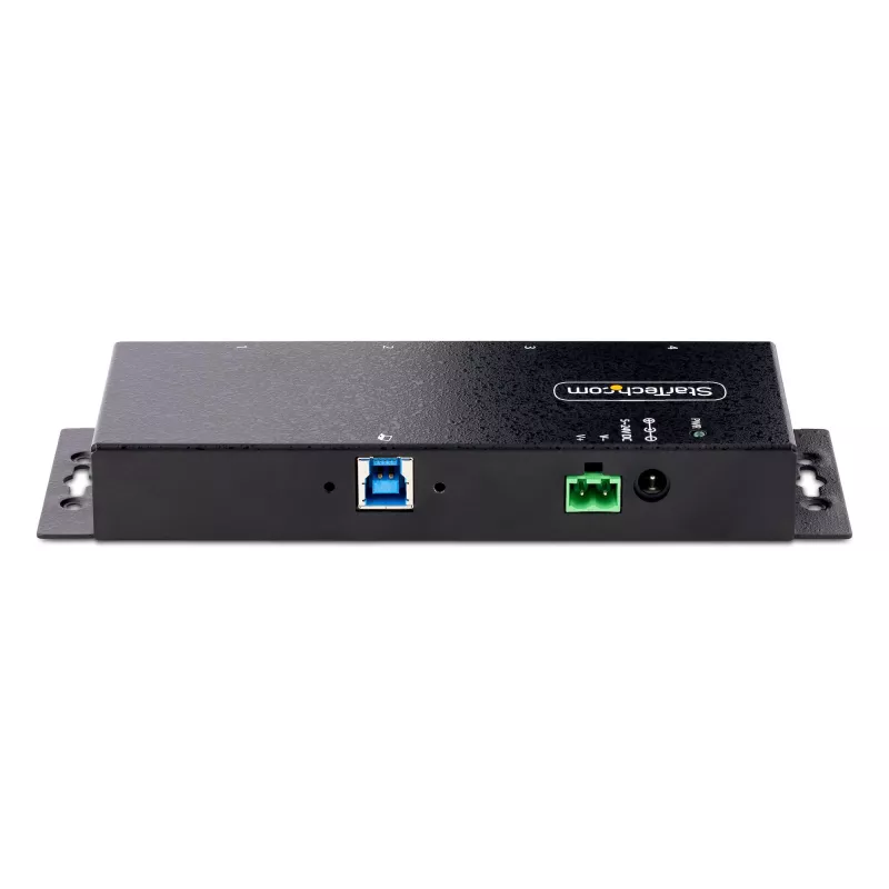 StarTech.com hub USB 3.0 industriale a 4 porte 5Gbps, hub USB robusto con protezione ESD, montaggio DIN/parete/tavolo hub USB-A, espansione USB con connettori con blocco, Heavy Duty – TAA